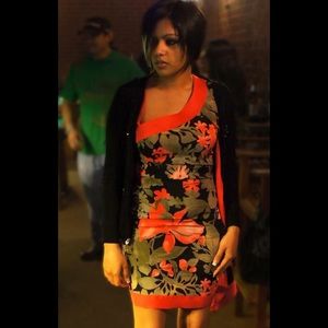 bebe Floral Kimono Style Dress XS